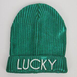 Claire's Lucky Green Foil Knit Beanie